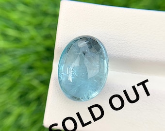 Natural Aquamarine Oval Cab 12.60 Carat AA Color Loose Gemstone For Jewelry Making Loose Aquamarine Cab 17x12x8 mm March Birthstone