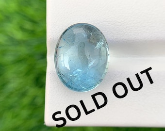 Natural Aquamarine Oval Cab 10.20 Carat AA Color Loose Gemstone For Jewelry Making Loose Aquamarine Cab 16x12x7 mm March Birthstone
