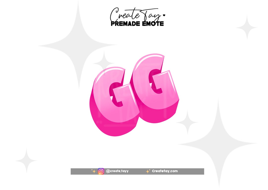 3d Gg Pink 3D GG Emote - Etsy