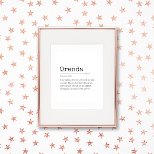 Orenda Untranslatable Quote Empowering Empower Women in Office Decor Home Wall Printable Instant Digital Download Dictionary Definition