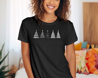 Camiseta navideña blanca/Camiseta festiva navideña/Camiseta unisex de jersey/Camiseta navideña de invierno/Camiseta navideña