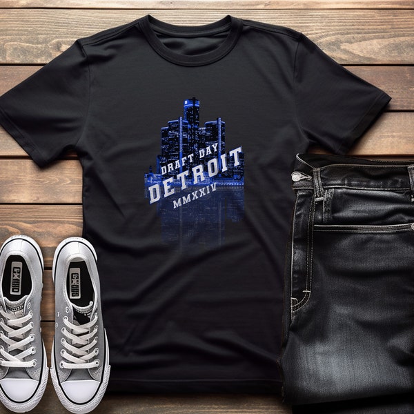 Detroit 2024 Football Draft Shirt Detroit Skyline Shirt for Draft Day 2024  Detroit 2024 T Shirt  2024 Draft T Shirt Detroit Draft Day Tee