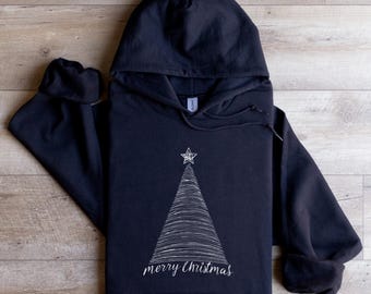 Kerstboomhoodie | Feestelijke sneeuwvloktrui | Wintertrui | Kerst-bovenkleding