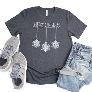 Christmas Snowflakes Tee|Winter Holiday Shirt|Festive Xmas T-Shirt|Unisex Jersey Top|