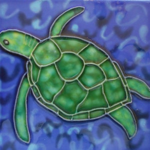Piastrella in ceramica tartaruga con cavalletto posteriore 4 x 4 pollici