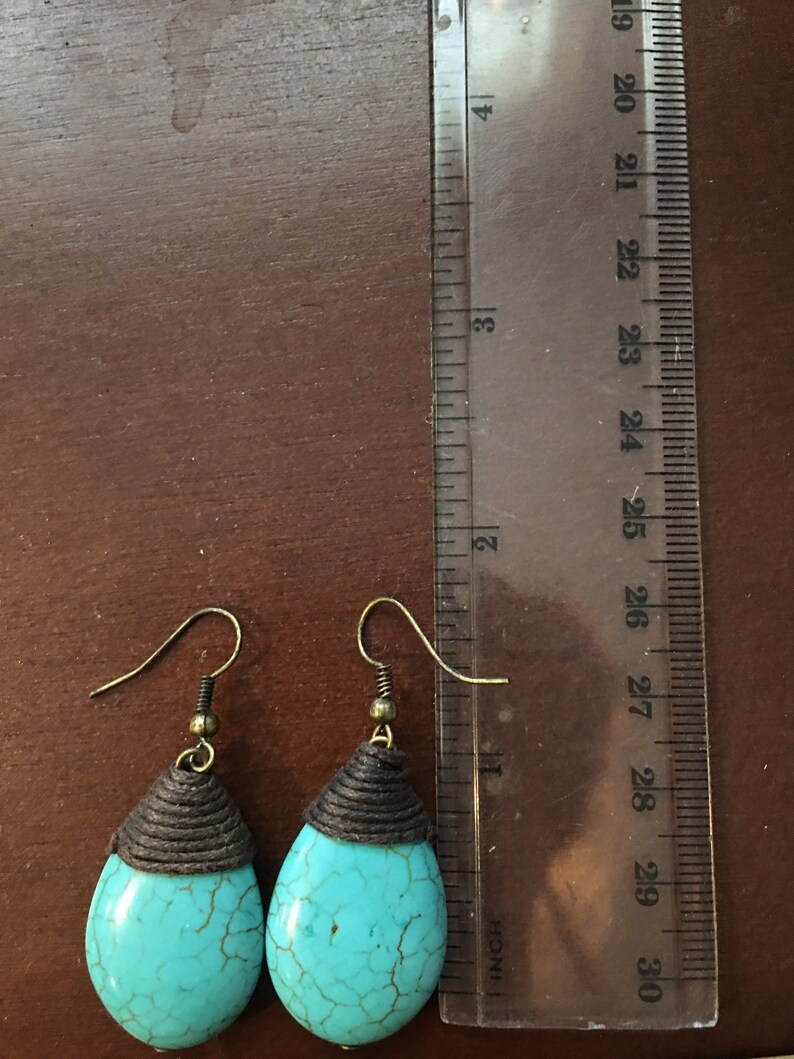 Vintage Turquoise Teardrop Earrings