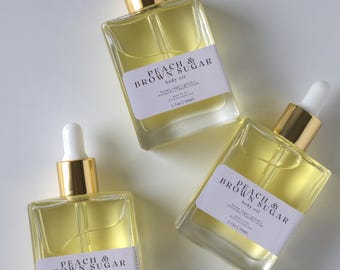 Peach & Brown Sugar Body Oil – Best-Selling Juicy Peach Scent | Moisturizing Glow Oil | Fruity Sweet | Peach Nectarine Body Oil