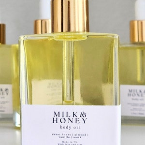 Milk & Honey Body Oil -  dry skin body oil, skincare for winter, perfume body oil