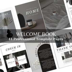 Modern Home Rental Welcome Book for Guest Vacation Guidebook Guest Information Book Airbnb Welcome Book Template in Canva Airbnb Host Book