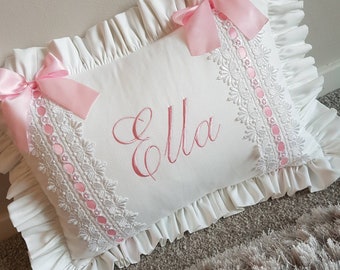 Baby cot pillow | Etsy Baby Pillow Case, Girl Baby Bedding