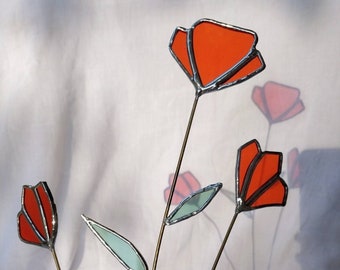 Vallmo i målat glas • Gul, orange, röd, lila, rosa, blå • Vallmo i glas • Vallmo i målat glas • Vallmo i målat glas • Evig blomma