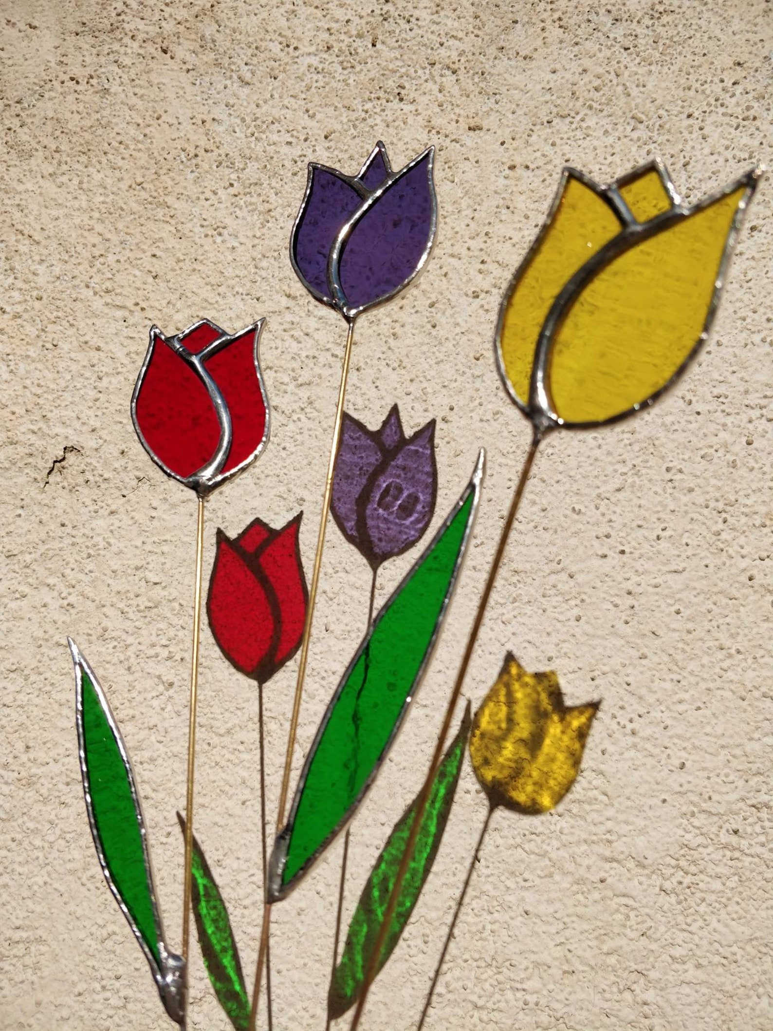 Stained Glass Tulip Flower Glass Tulip Tulip Gift Everlasting Flower