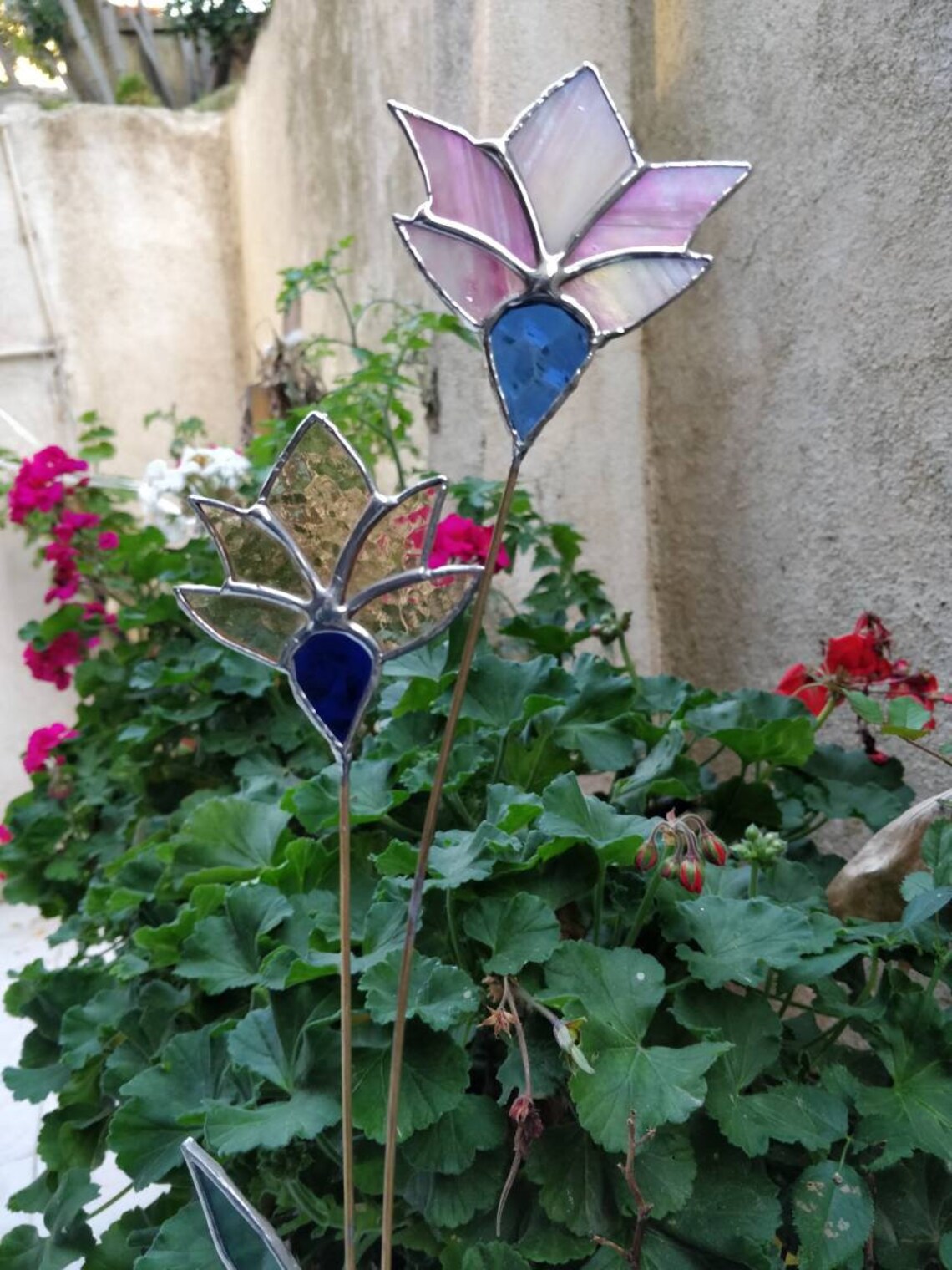 Stained Glass Lily Flower Stained Glass Lily Glass Lily Etsy