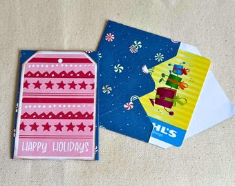 Gift Card Holders Set of Four Handmade Holiday Paper Envelopes