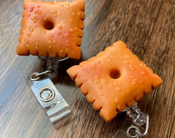 Cheez-It Cracker Polymer Clay Badge Reel