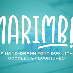 Marimba Font Duo - Police dessinée à la main, Police artisanale, Police Cricut, Police Procreate, Police mignonne, Police unique, Police décorative