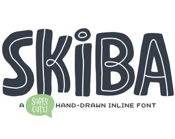 Skiba Font - Fuente dibujada a mano, Fuente artesanal, Fuente Cricut, Fuente Procreate, Fuente linda, Fuente única, Fuente decorativa