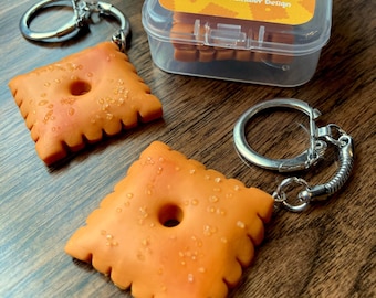 BIG Cheez-It Cracker Polymer Clay Keychain