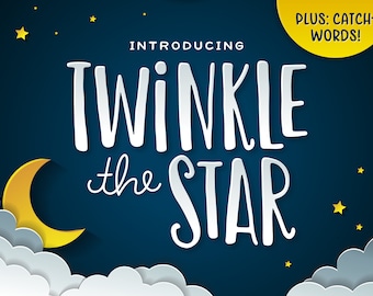 Twinkle the Star Font - Handgezeichnete Schriftart, Craft Font, Cricut Font, Procreate Font, Niedliche Schriftart, Einzigartige Schriftart, Dekorative Schriftart