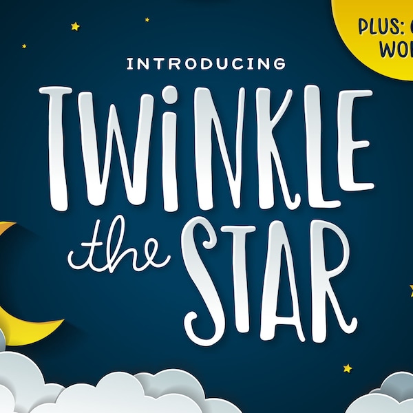 Twinkle the Star Font - Hand Drawn Font, Craft Font, Cricut Font, Procreate Font, Cute Font, Unique Font, Decorative Font