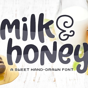 Milk & Honey Font - Hand Drawn Font, Craft Font, Cricut Font, Procreate Font, Cute Font, Unique Font, Decorative Font