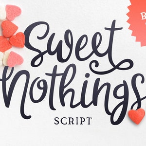 EXTENDED LICENSE Sweet Nothings Script Hand Drawn Font, Craft Font, Cricut Font, Procreate Font, Cute Font, Unique Font, Decorative Font image 1