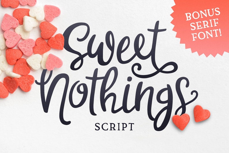 EXTENDED LICENSE Sweet Nothings Script Hand Drawn Font, Craft Font, Cricut Font, Procreate Font, Cute Font, Unique Font, Decorative Font image 1