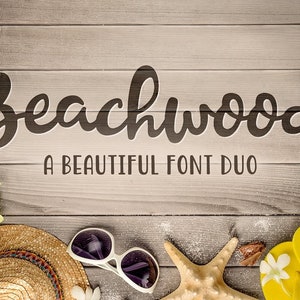 EXTENDED LICENSE  Beachwood Font Duo  Hand Drawn Font Craft image 1