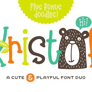 Kristof Font Duo - Font disegnato a mano, Font artigianale, Carattere Cricut, Font Procreate, Font carino, Carattere unico, Font decorativo