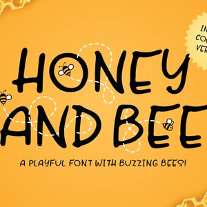 Honey and Bee Font - Handgezeichnete Schriftart, Craft Font, Cricut Font, Procreate Font, Niedliche Schriftart, Einzigartige Schriftart, Dekorative Schriftart