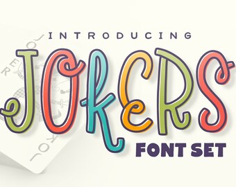 Jokers Font Set - Hand Drawn Font, Craft Font, Cricut Font, Procreate Font, Cute Font, Unique Font, Decorative Font