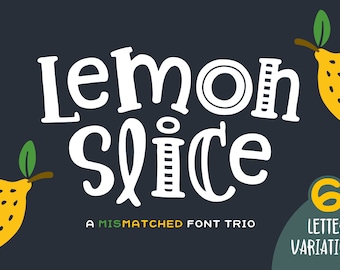 Lettertypetrio Lemon Slice – 3 handgetekende, decoratieve lettertypen (digitale download)