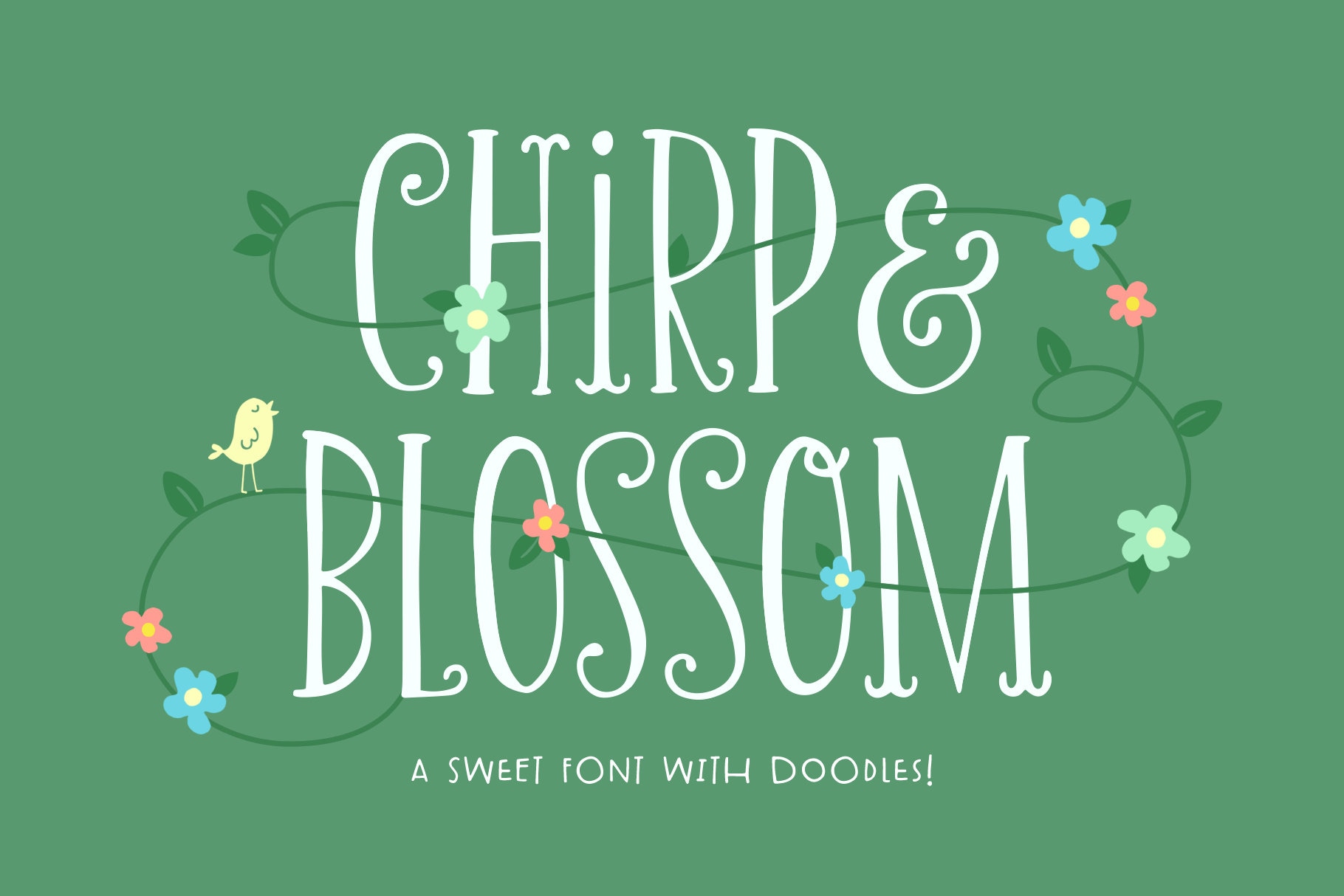 Chirp & Blossom Font Hand Drawn Font, Craft Font, Cricut Font