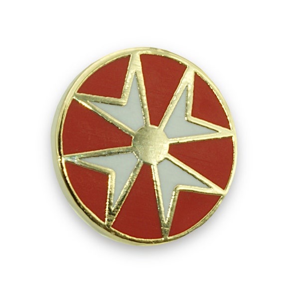 Round Knights of Malta Red Lapel Pin (LP 55) Masonic