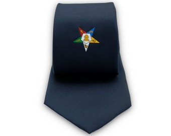 Masonic Order of the Eastern Star Tie with Square Compasses