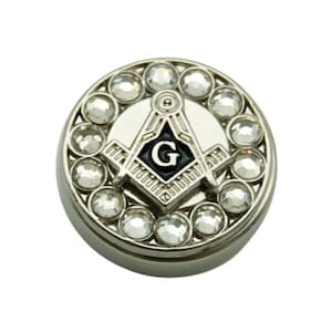 Couvre-boutons de manchette avec équerre maçonnique argentée, boussoles et sol (paire) francs-maçons