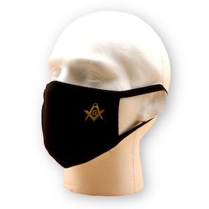 Masonic Face Mask with Square and Compasses with G Symbol