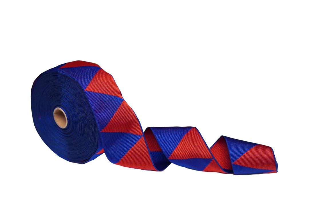50mm Blue-red Diamond Grosgrain Ribbon - Etsy