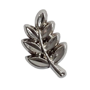 Acacia Leaf Lapel Pin Silver Large Masonic LP17 image 1