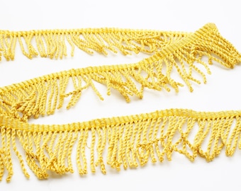 Gold Lurex Fringe 40mm drop (full width 45mm), 1m lengths.