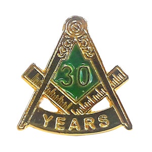 30 Years in Freemasonry  Lapel Pin Freemasons Masonic
