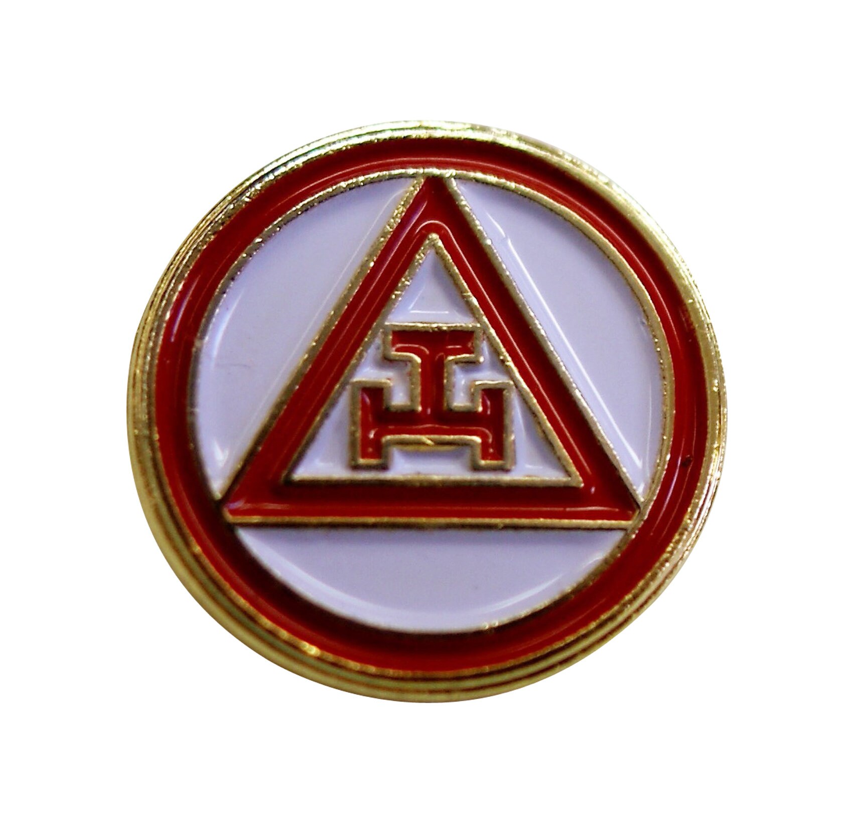 Royal Arch White Masonic Tote Bag Freemasons Red White Round Triple Tau