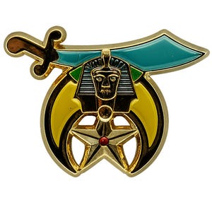 Broszka Shriner Lapel Freemasonry Mystic Shrine Scimitar Star and Crescent Masonic LP 113