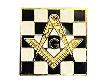 Freimaurer Masonic Teppich mit Zirkel, Kariert und Anstecknadel