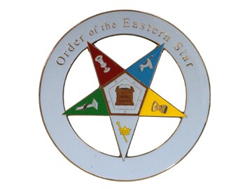 Order of the Eastern Star Metal Car Decal - Gold and White