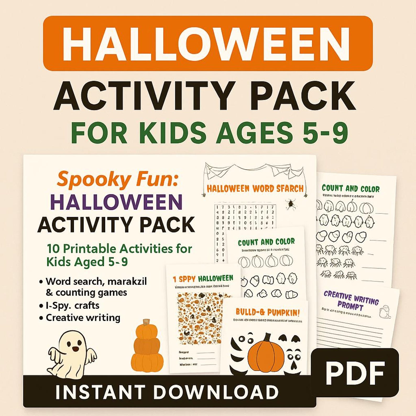 Halloween Activity Pack for Kids | K–3 Printable Games &amp; Worksheets ...