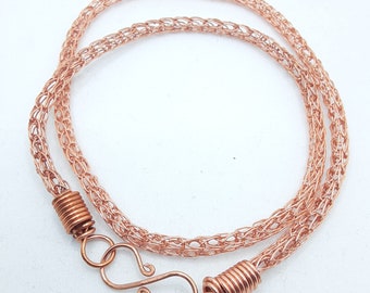 Copper Viking knit necklace