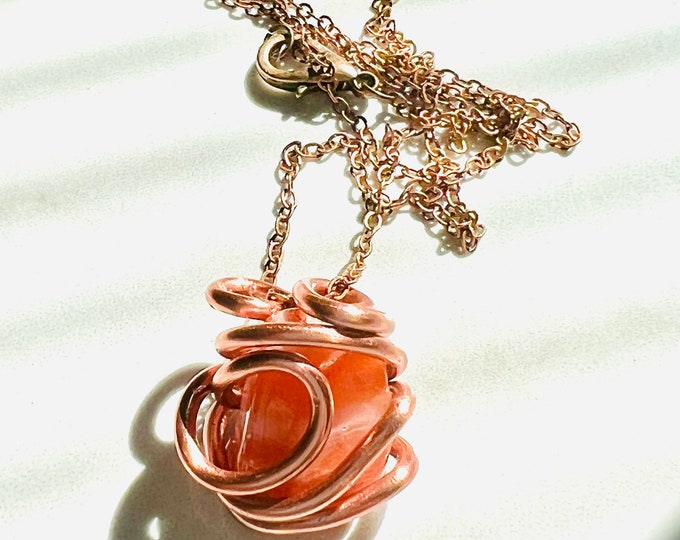 Featured listing image: Orange agate crystal necklace - Rashiida