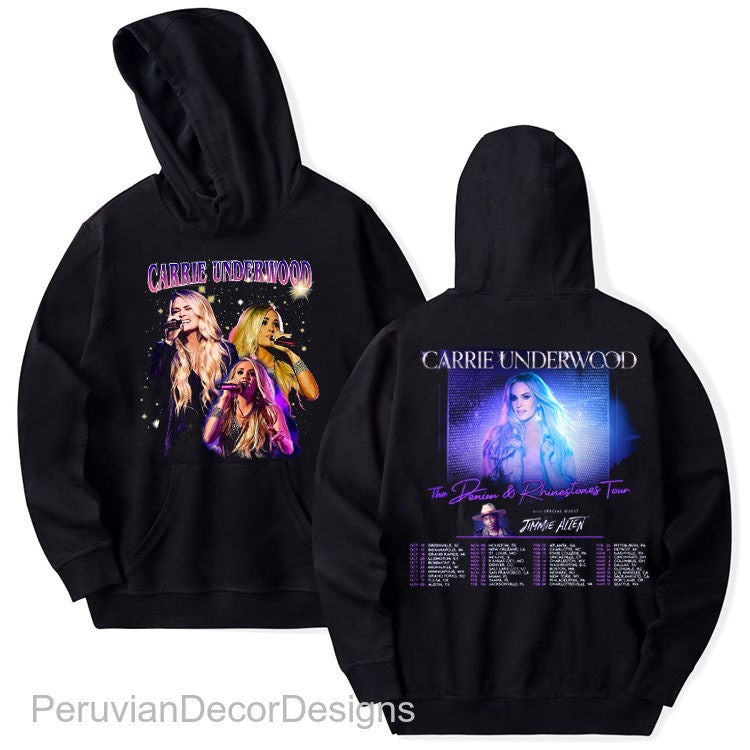Carrie Underwood Denim And Rhinestones Tour 2022 Double Sided Hoodie