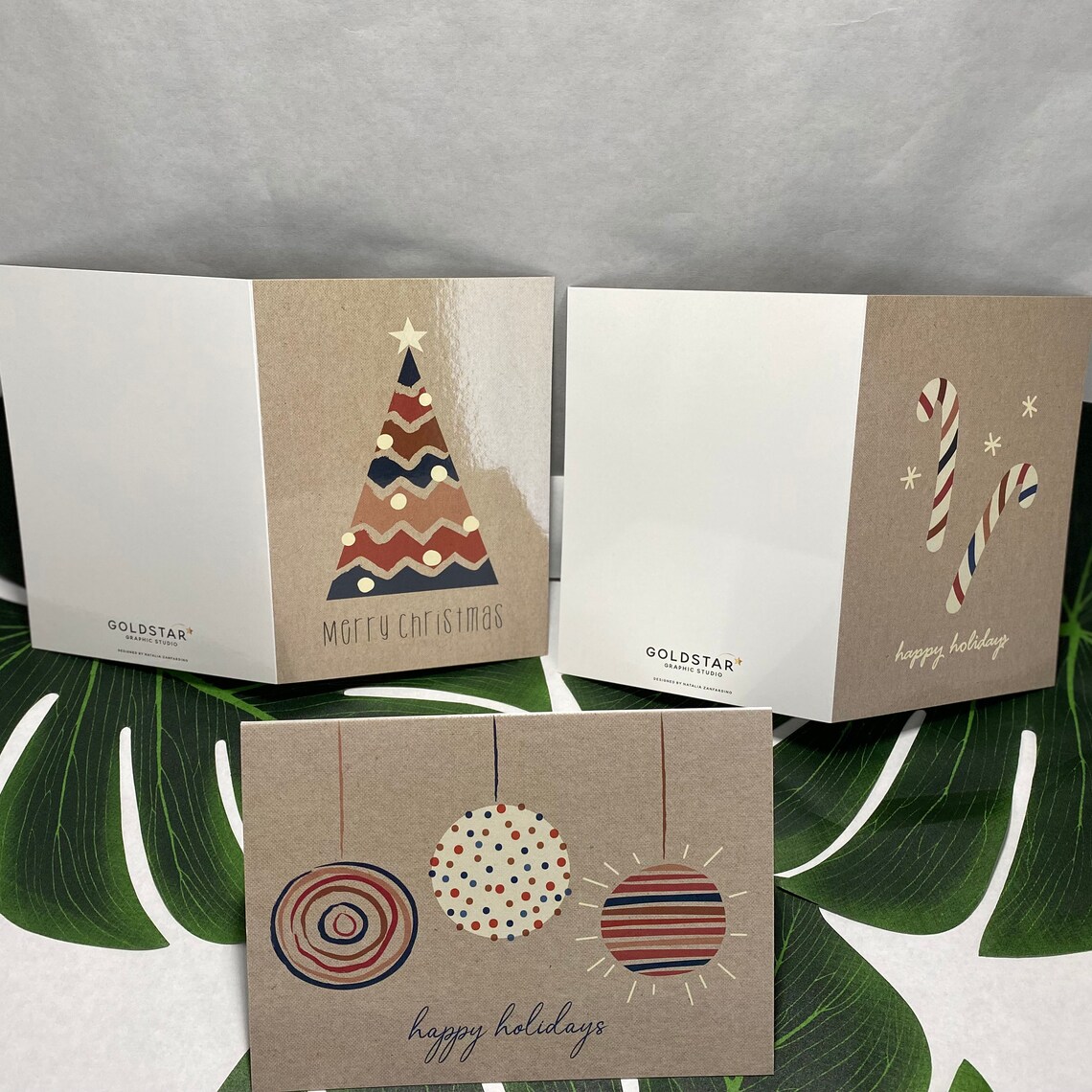 6 Pk Greeting Card Gift Set Rustic Modern Christmas Luxury Etsy